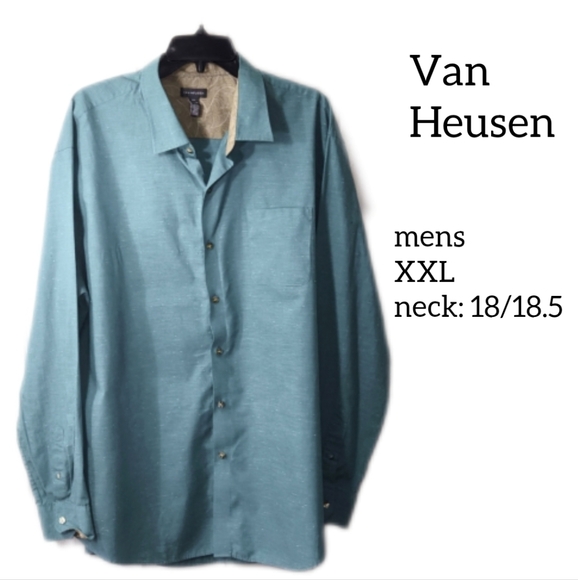 VAN HEUSEN MENS BUTTON DOWN SHIRT SIZE XXL NECK 18- 18.5 - Picture 1 of 10